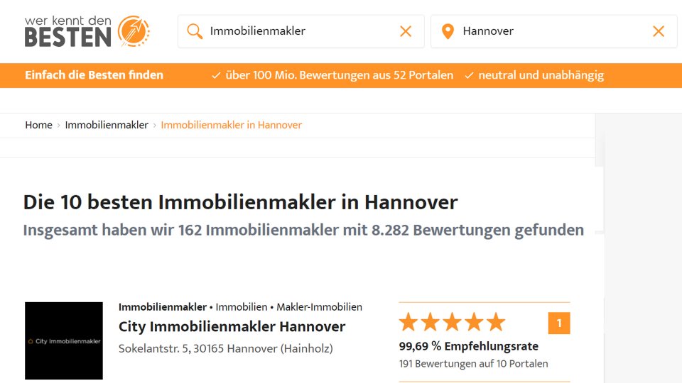 Bild zum Artikel Bester Immobilienmakler Hannover