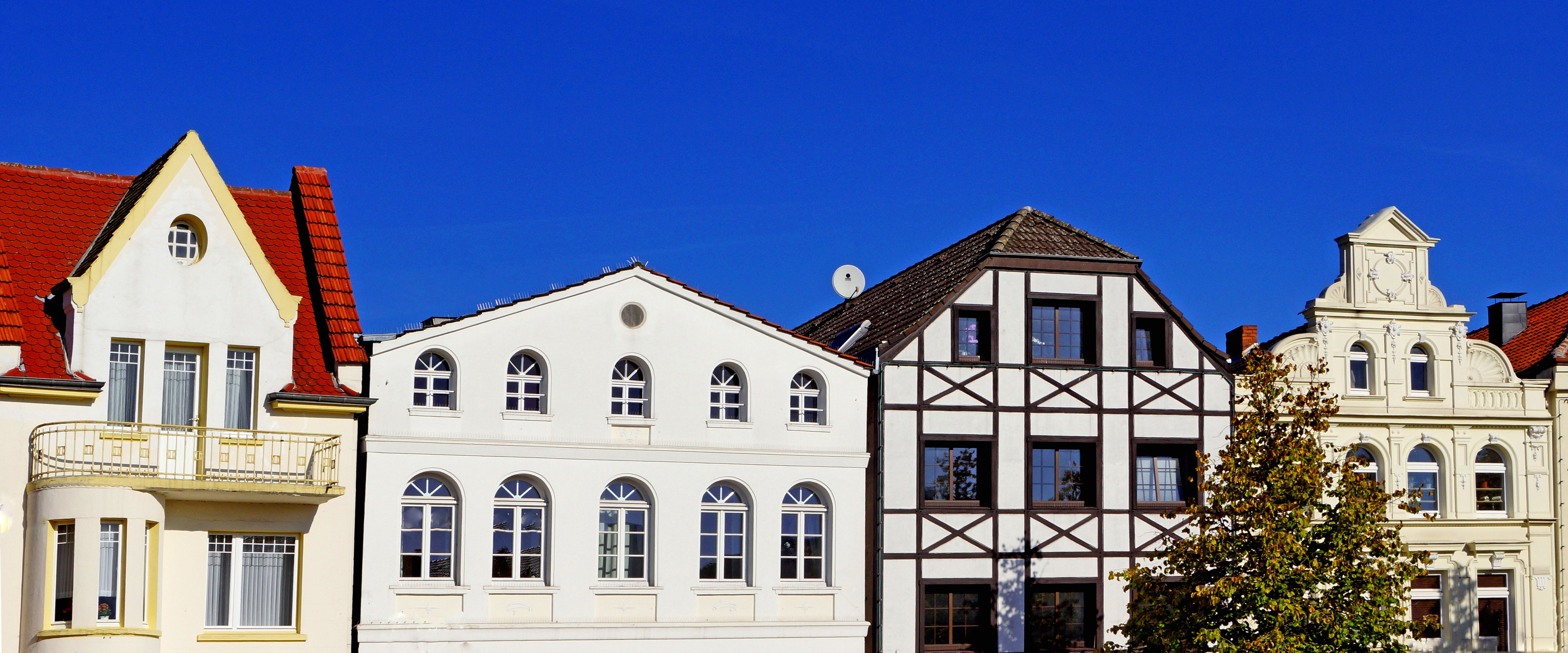 Die Altstadt von Kamen (bei Dortmund) mit alten Bürgerhäusern