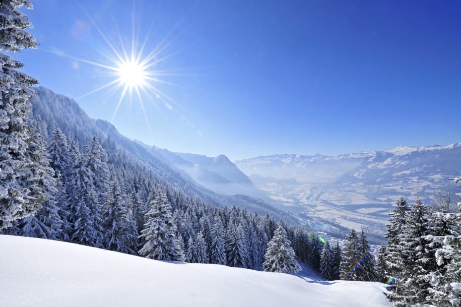 Blick auf das verschneite Liechtenstein © Liechtenstein Marketing