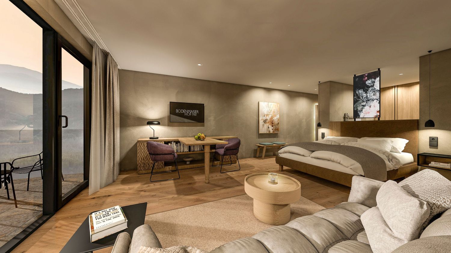 In den drei neuen Highlight-Suiten des Bodenmaiser Hof dürfen sich Gäste jeweils von ungewöhnlichen Extras wie Feuerschale, Sauna und Jacuzzi auf dem Balkon überraschen lassen. © Bodenmaiser Hof